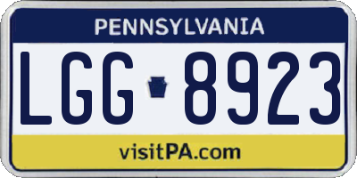 PA license plate LGG8923