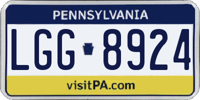 PA license plate LGG8924