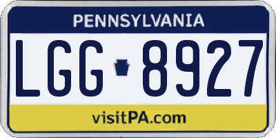 PA license plate LGG8927