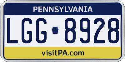 PA license plate LGG8928
