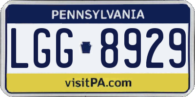 PA license plate LGG8929
