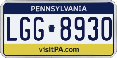 PA license plate LGG8930