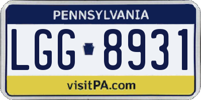 PA license plate LGG8931