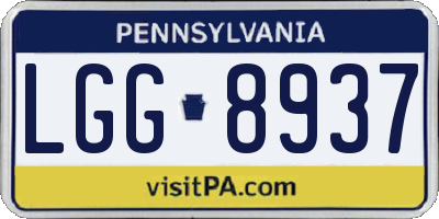 PA license plate LGG8937
