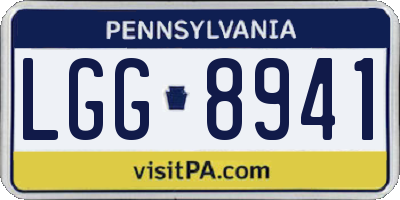 PA license plate LGG8941