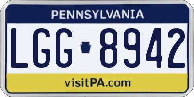 PA license plate LGG8942