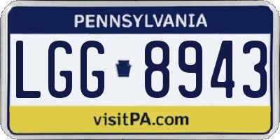 PA license plate LGG8943