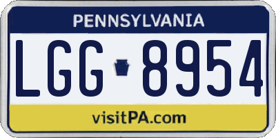 PA license plate LGG8954