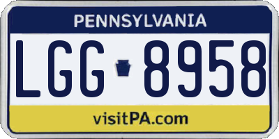 PA license plate LGG8958