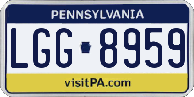 PA license plate LGG8959