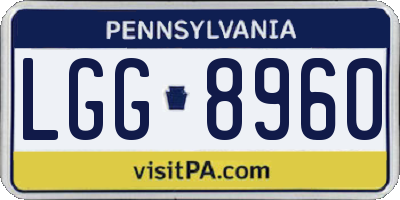 PA license plate LGG8960