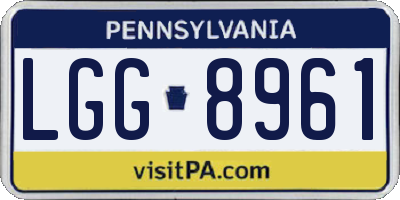 PA license plate LGG8961