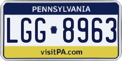 PA license plate LGG8963