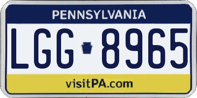 PA license plate LGG8965