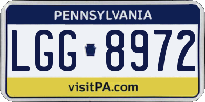 PA license plate LGG8972