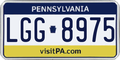 PA license plate LGG8975