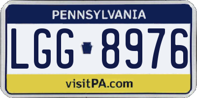 PA license plate LGG8976