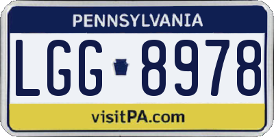 PA license plate LGG8978