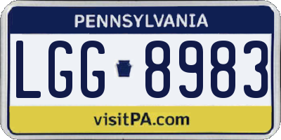 PA license plate LGG8983