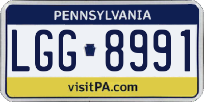 PA license plate LGG8991