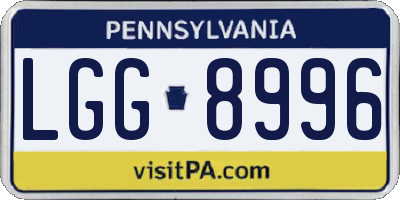 PA license plate LGG8996
