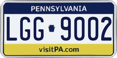 PA license plate LGG9002