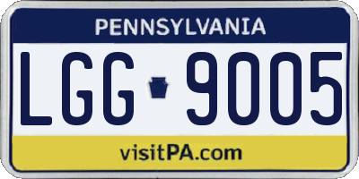 PA license plate LGG9005