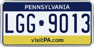 PA license plate LGG9013