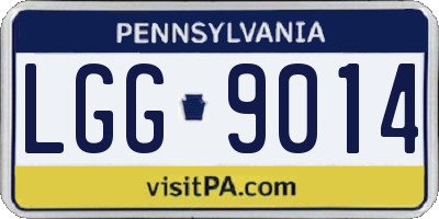 PA license plate LGG9014