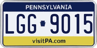 PA license plate LGG9015