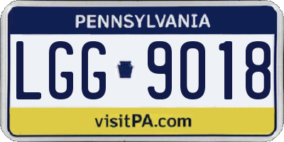 PA license plate LGG9018