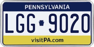 PA license plate LGG9020
