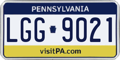 PA license plate LGG9021