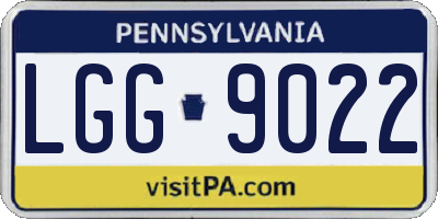 PA license plate LGG9022