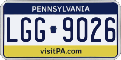 PA license plate LGG9026