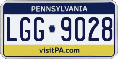 PA license plate LGG9028