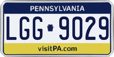 PA license plate LGG9029