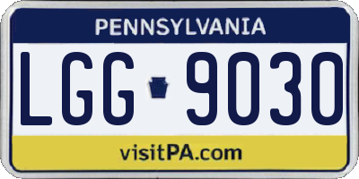 PA license plate LGG9030