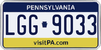 PA license plate LGG9033