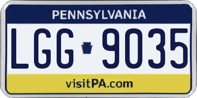PA license plate LGG9035