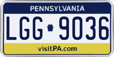 PA license plate LGG9036