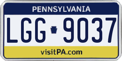 PA license plate LGG9037
