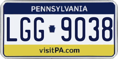 PA license plate LGG9038