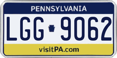PA license plate LGG9062