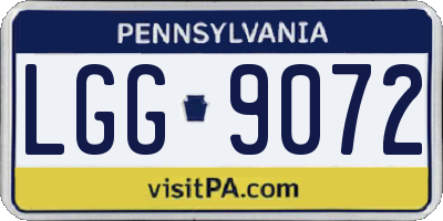 PA license plate LGG9072