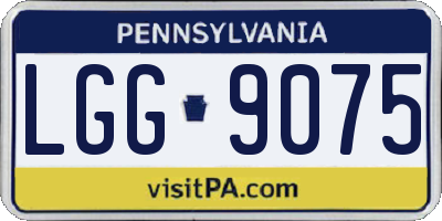 PA license plate LGG9075