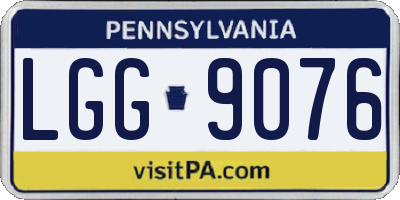 PA license plate LGG9076