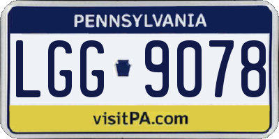 PA license plate LGG9078