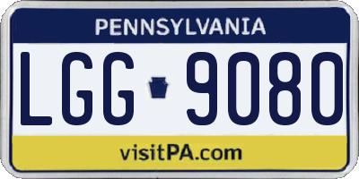 PA license plate LGG9080
