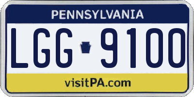 PA license plate LGG9100